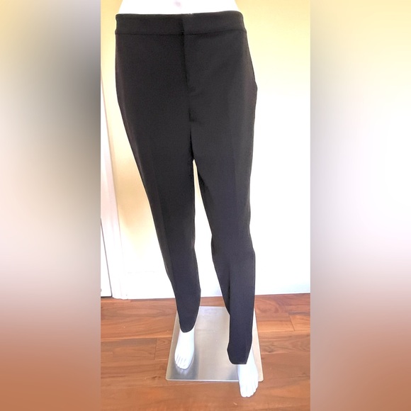 Ralph Lauren 96% fine wool black dress pants high waist straight legs US 10 - Picture 1 of 13